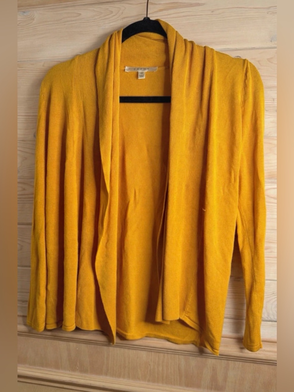 Cyrus Open-Front Mustard Cardigan Sweater